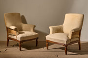 Pair of 19th century French square back armchairs - TallBoy Interiors