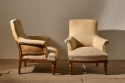 Pair of 19th century French square back armchairs - TallBoy Interiors