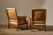Pair of 19th century French square back armchairs - TallBoy Interiors