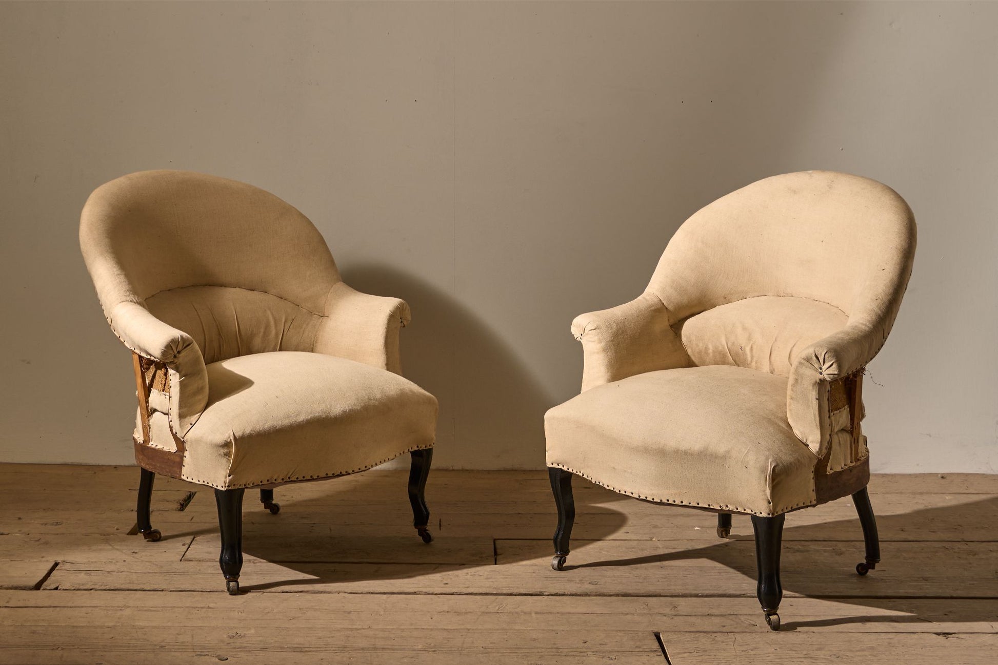 Pair of Napoleon III tub chairs - TallBoy Interiors