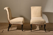 Pair of Napoleon III scroll back slipper chairs - TallBoy Interiors