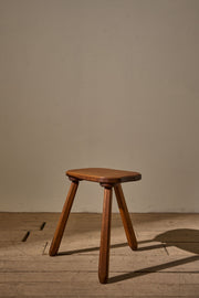 Mid 20th century solid teak stool - Rectangle - TallBoy Interiors