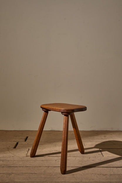 Mid 20th century solid teak stool - Rectangle - TallBoy Interiors