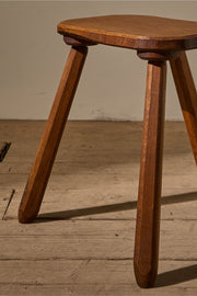Mid 20th century solid teak stool - Rectangle - TallBoy Interiors