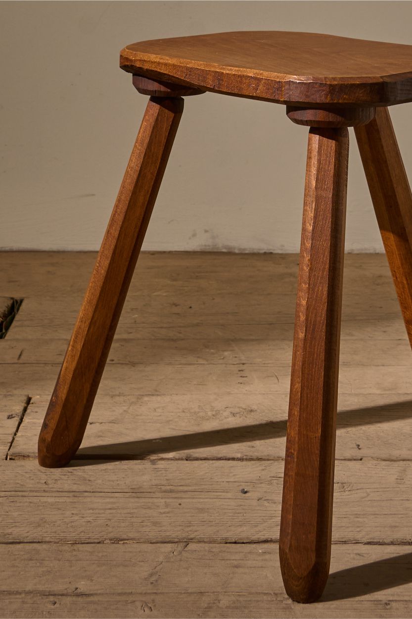 Mid 20th century solid teak stool - Rectangle - TallBoy Interiors