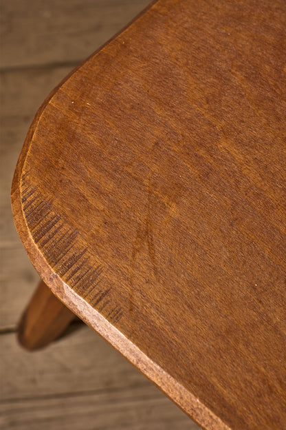 Mid 20th century solid teak stool - Rectangle - TallBoy Interiors