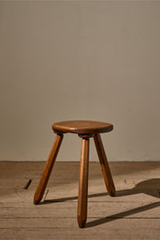 Mid 20th Century solid teak stool - Circular - TallBoy Interiors