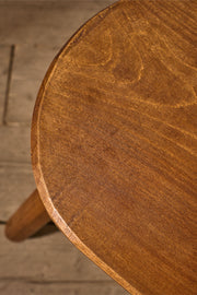 Mid 20th Century solid teak stool - Circular - TallBoy Interiors