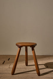 Mid 20th Century solid teak stool - Circular - TallBoy Interiors