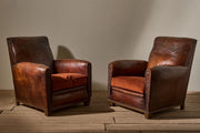 Pair of early 20th century leather club chairs - TallBoy Interiors