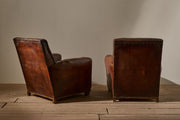 Pair of early 20th century leather club chairs - TallBoy Interiors