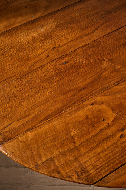 c.1900 Solid oak French oval dining table - TallBoy Interiors