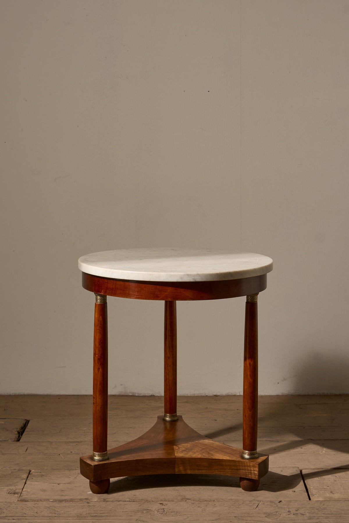 19th century French empire Mahogany and marble Gueridon side table - TallBoy Interiors