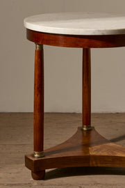 19th century French empire Mahogany and marble Gueridon side table - TallBoy Interiors