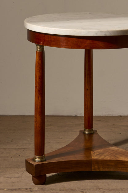 19th century French empire Mahogany and marble Gueridon side table