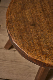 Mid century brutalist wooden stool - TallBoy Interiors