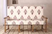 19th century French oak bench upholstered in Vaas by Emma Grant - TallBoy Interiors