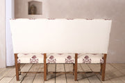 19th century French oak bench upholstered in Vaas by Emma Grant - TallBoy Interiors