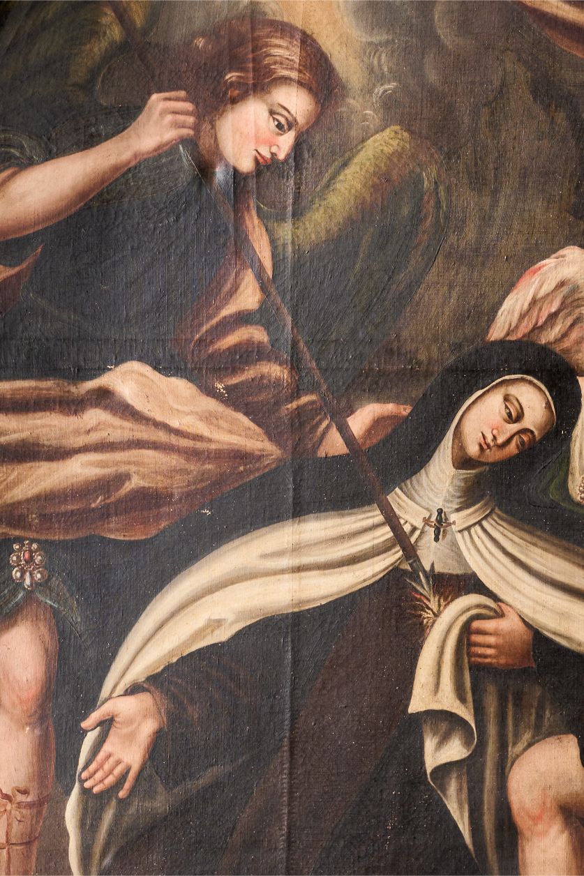 Large 18th century Italian oil on canvas Religious painting