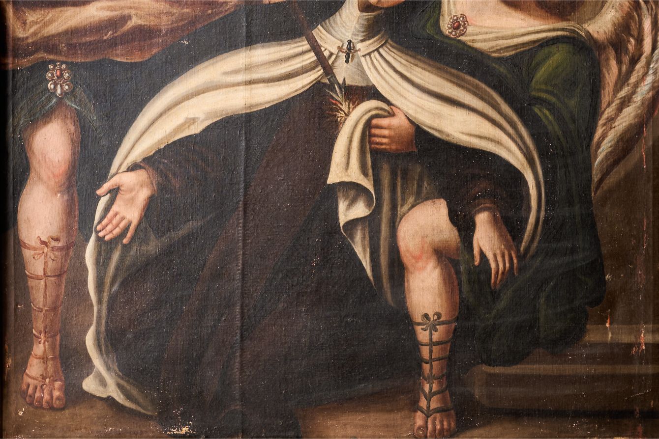 Large 18th century Italian oil on canvas Religious painting