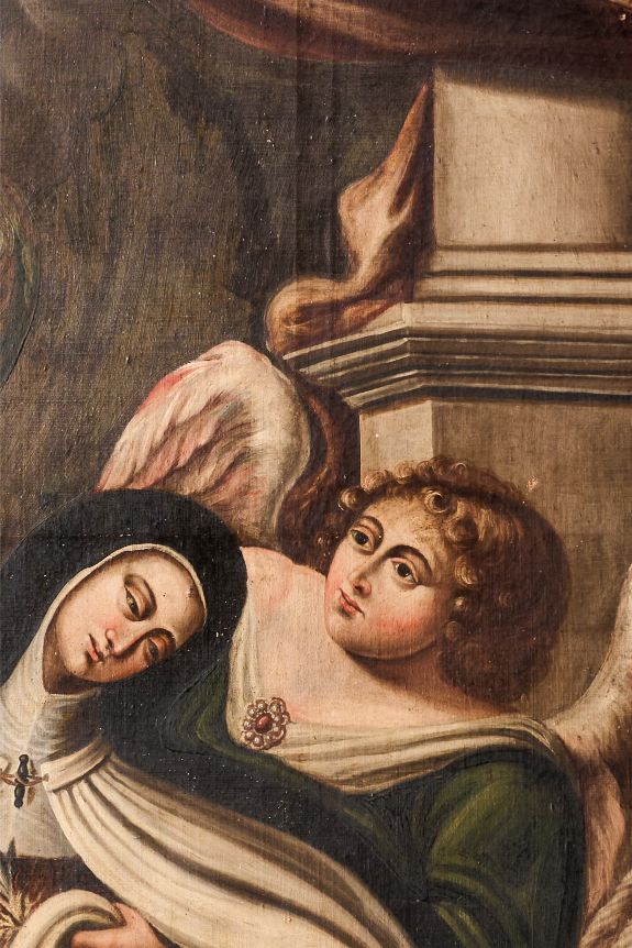 Large 18th century Italian oil on canvas Religious painting