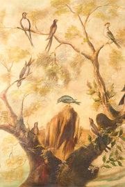 19th century Oil on canvas painting of tropical birds