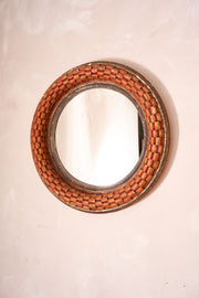 20th century Red painted Italian Circular wall mirror