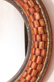 20th century Red painted Italian Circular wall mirror
