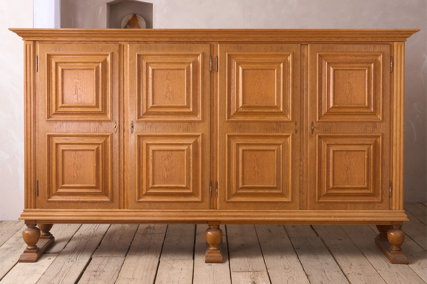Mid 20th century Solid oak Brutalist sideboard