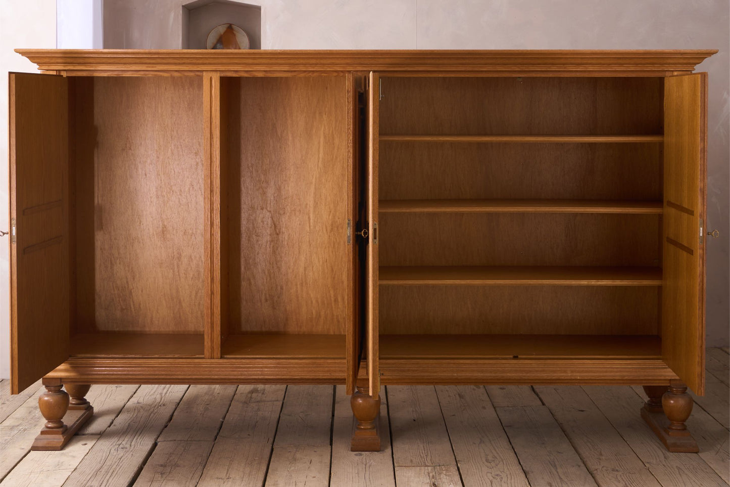 Mid 20th century Solid oak Brutalist sideboard