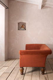 Victorian country house sofa in rust velvet - TallBoy Interiors