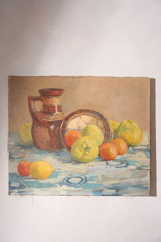 Early 20th century Unframed still life oil on canvas
