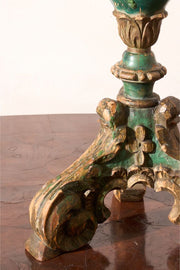 19th century Green painted pricket candlestick