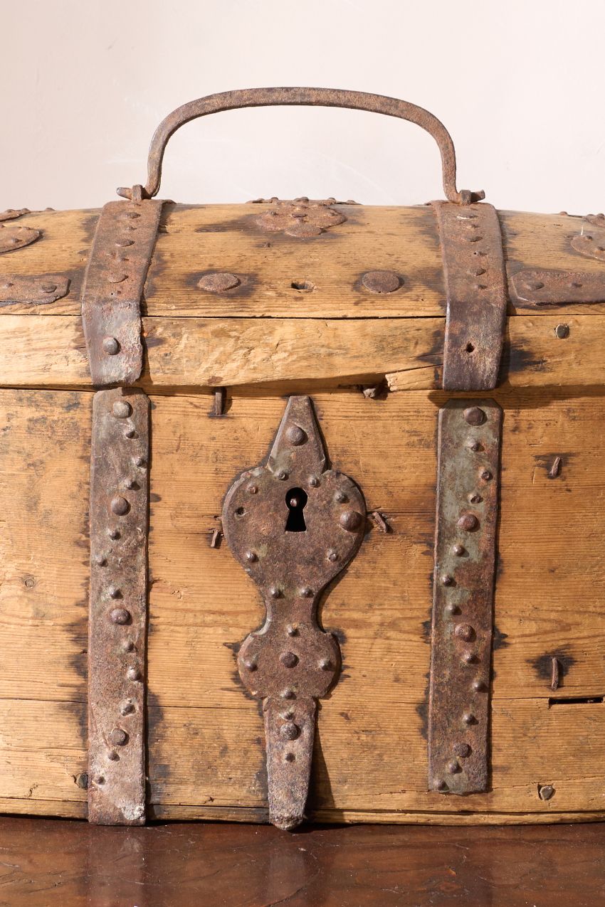 18th Century Swedish folk art marriage box - Pale - TallBoy Interiors