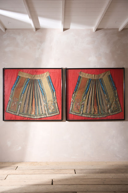 Pair of 18th century Chinese silk ceremonial dresses
