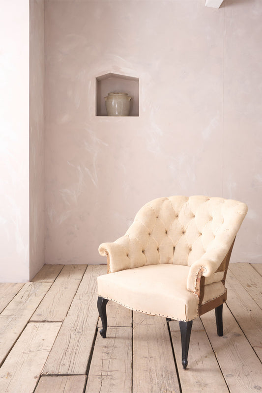 Napoleon III Buttoned back cabriole legged tub chair