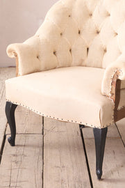 Napoleon III Buttoned back cabriole legged tub chair - TallBoy Interiors