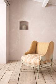 Early 20th century Painted frame wingback armchair with matching footstool - TallBoy Interiors