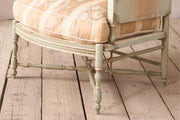 Early 20th century Painted frame wingback armchair with matching footstool - TallBoy Interiors