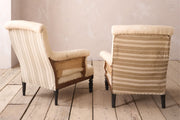 Pair of Napoleon III scroll back armchairs - TallBoy Interiors