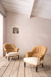 Pair of Napoleon III hessian tub chairs - TallBoy Interiors