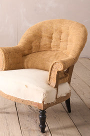 Pair of Napoleon III hessian tub chairs - TallBoy Interiors