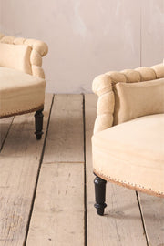 Pair of Napoleon III Pie crust armchairs