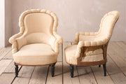 Pair of Napoleon III Pie crust armchairs