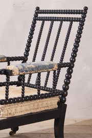 Georgian period Ebonised bobbin library chair - TallBoy Interiors