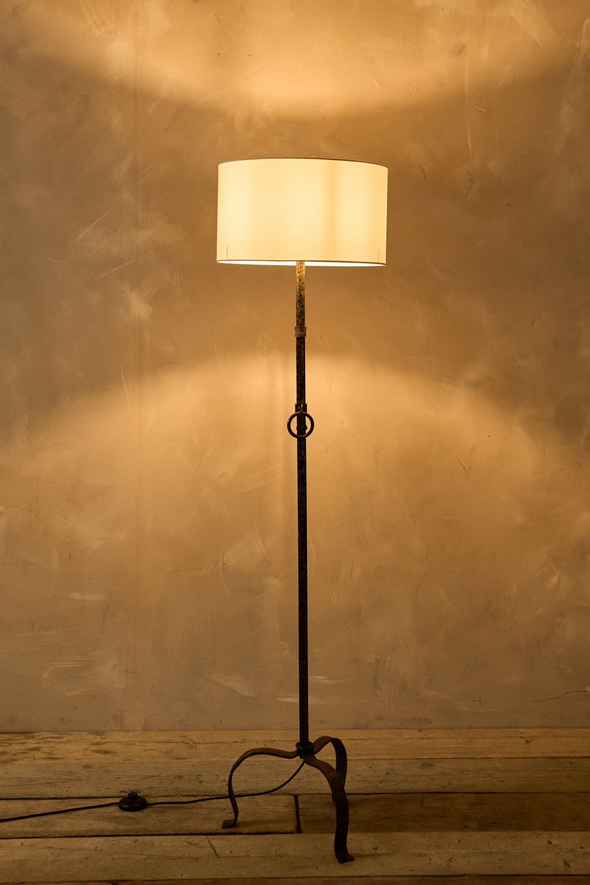 Mid century Metal Brutalist floor lamp - TallBoy Interiors
