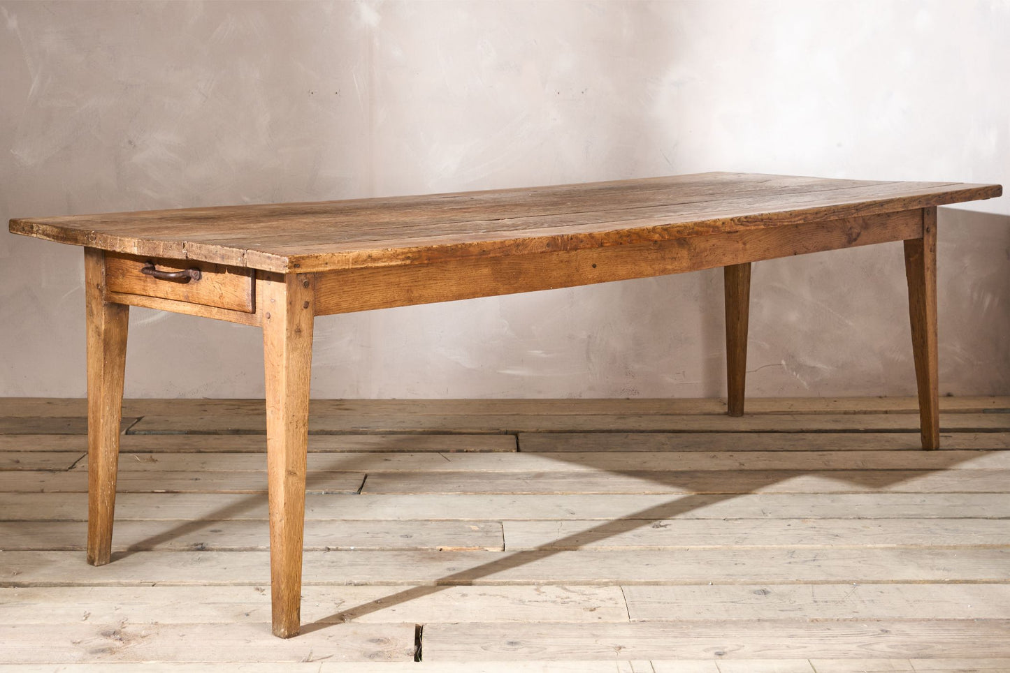 19th century 2.45m Elm dining table