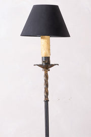 Mid Century Spanish Gilt Metal And Leather Floor Lamp - TallBoy Interiors
