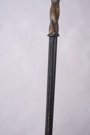 Mid Century Spanish Gilt Metal And Leather Floor Lamp - TallBoy Interiors
