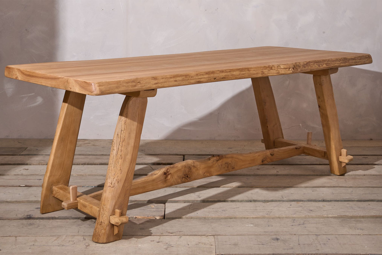 Mid 20th century Elm waney edge dining table
